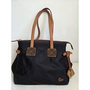 Dooney & Bourke Victoria Black Nylon And Leather Trim Tote Bag‎ Shoulder Purse